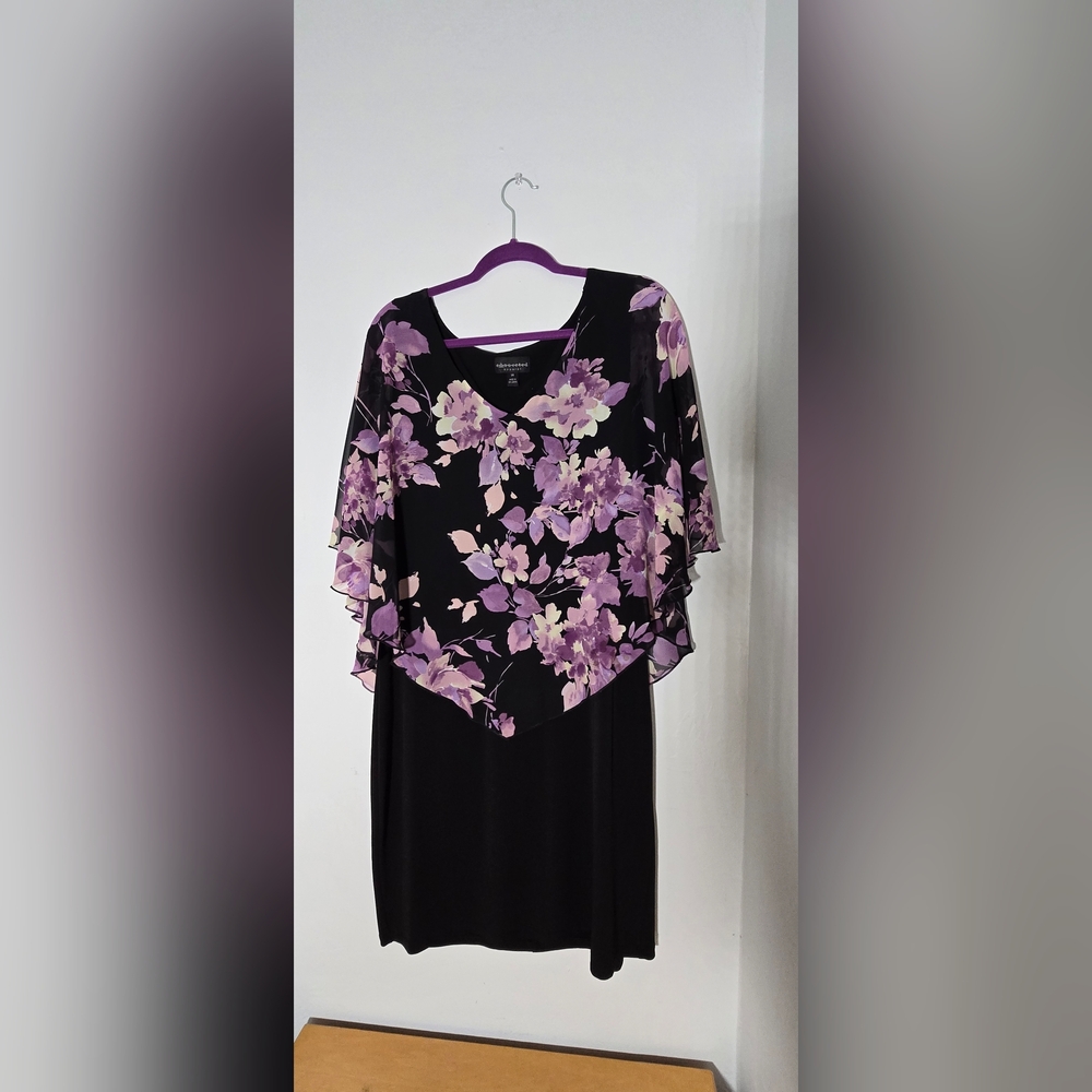 Floral Black and Purple Dress